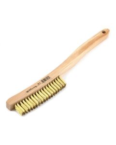 FOR70518 image(0) - Forney Industries Scratch Brush with Long Handle, Brass, 3 x 19 Rows