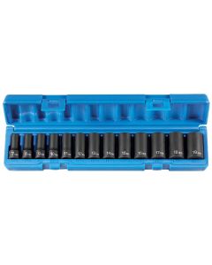 GRE1203MSD image(0) - Grey Pneumatic 3/8" Drive 13 Piece Semi Deep 12 Point Metric Set