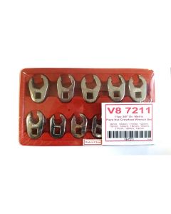 V8T7211 image(0) - 11 PC 3/8" DR. METRIC CROWFOOT WRENCH SET