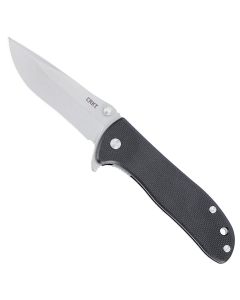 CRK6450D2 image(0) - CRKT (Columbia River Knife) Drifter Black w/ Silver Blade  Everyday Carry Folding Knife: Drop Point with D2 Steel Blade, G10 Handle, Liner Lock