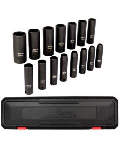 Milton Industries 15pcs 3/8 Dr. 6-20MM Deep Socket  Set