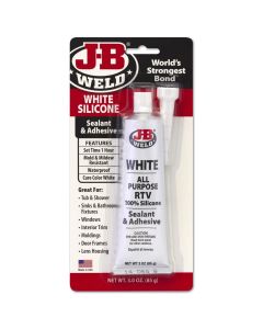 JBW31312 image(0) - J-B Weld 31312 White All-Purpose RTV Silicone Sealant and Adhesive - 3 oz.