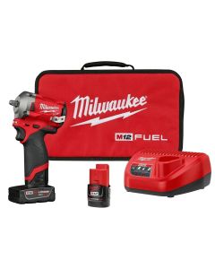 MLW2554-22 image(2) - Milwaukee Tool M12 FUEL 3/8" Stubby Impact Wrench  Kit