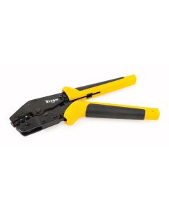 Offset Fixed Jaw Ratcheting Terminal Crimper