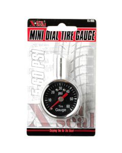 MINI DIAL TIRE GAUGE, CARDED