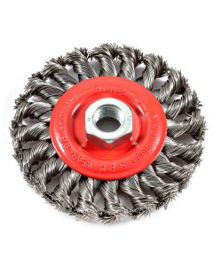 Forney Industries Wire Wheel, Knotted, 4 in x .020 in x 5/8 in-11 Arbor