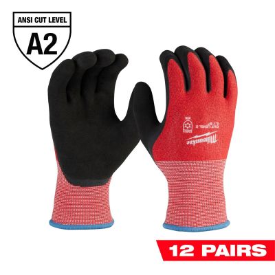 MLW48-73-7922B image(0) - Milwaukee Tool 12-Pack Cut Level 2 Winter Dipped Gloves - L