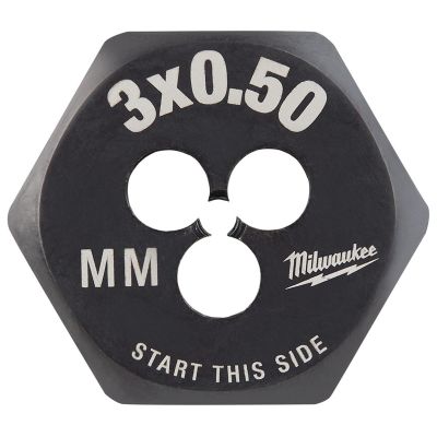 MLW49-57-5311 image(0) - Milwaukee Tool M3-0.50 mm 1-Inch Hex Threading Die