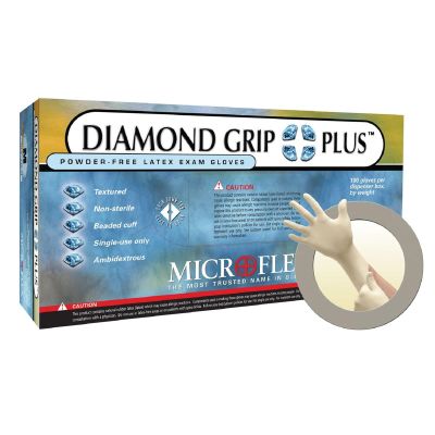 MFXDGP350XL image(0) - Microflex DIAMOND GRIP PLUS LATEX GLOVES XL 100PK
