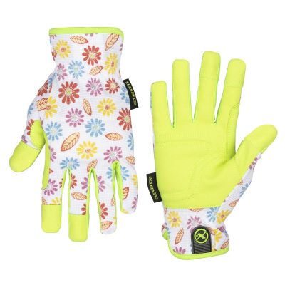 LEGGH201L image(0) - Legacy Manufacturing Flexzilla® Garden Utility Gloves, Synthetic Leather, Floral/ZillaGreen™, For Women, L