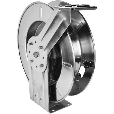 MIL2752-5038SS image(0) - Stainless Steel Hose Reel w/ 3/8" dia x 50' of ULR hose w/ 3/8" fittings