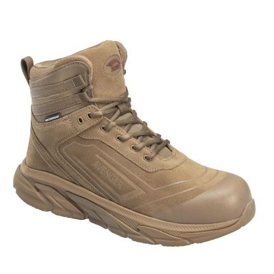 FSIA261-13W image(0) - Avenger Work Boots K4 Series - Men's Mid Top Tactical Shoe - Aluminum Toe - AT |EH |SR - Coyote - Size: 13W