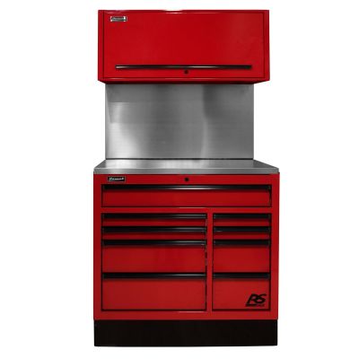 HOMRDCTS41001 image(0) - 41 in. Centralized Tool Storage(CTS) Set includes Roller Cabinet,Canopy,Support Beams,Base Guard, Stainless Steel Top, Leg Levelers, and Solid Back Splash