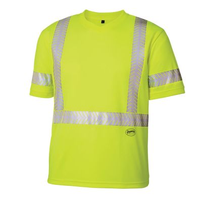 SRWV1052160U-4XL image(0) - Pioneer Pioneer - Birdseye Safety Cool Pass T-Shirt - Hi-Viz Yellow/Green - Size 4XL