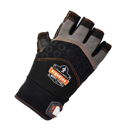 ERG17692 image(0) - 900 S Black Half-Finger Impact Gloves