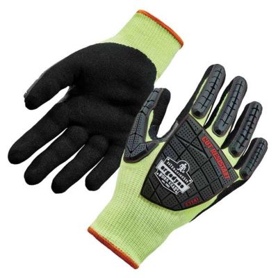 ERG17915 image(0) - Ergodyne 7141 XL Lime Nitrile-Coated DIR Level 4 Cut-Resis Gloves