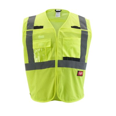 MLW48-73-5121 image(0) - Milwaukee Tool Class 2 Breakaway High Visibility Yellow Mesh Safety Vest S/M
