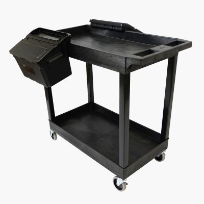LUXEC11-B-OUTRIG image(0) - Luxor Luxor Two Shelf Cart with Outrigger Bins