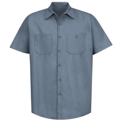 VFISP24PB-SS-M image(0) - Workwear Outfitters Men's Short Sleeve Indust. Work Shirt Postman Blue, Medium
