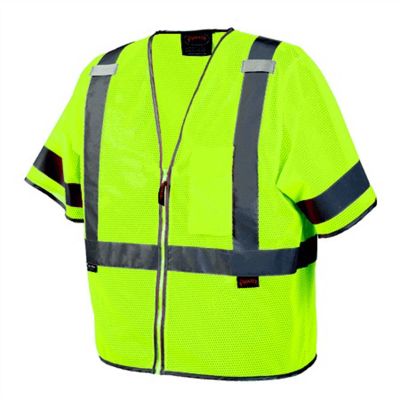 SRWV1023960U-4XL image(0) - Pioneer Pioneer - Mesh Short Sleeve Safety Vest - Hi-Vis Yellow/Green - Size 4XL