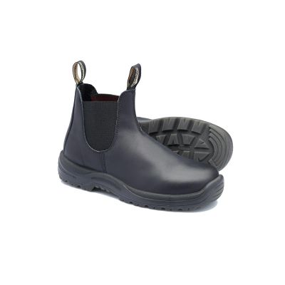 BLU179-095 image(0) - Steel Toe Slip-On Elastic Side Boots w/ Kick Guard, Black, AU size 9.5, US size 10.5