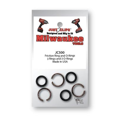 JSCMCT50010 image(0) - JUST CLIPS 1/2" FRICTION RINGS & O-RINGS FOR MILWAUKEE TOOLS - 10 PACK