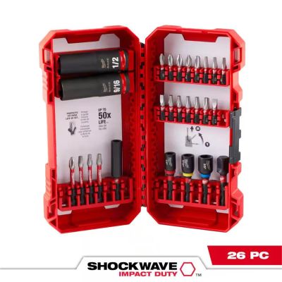 MLW48-32-4408 image(0) - Milwaukee Tool SHOCKWAVE Impact Duty Drive and Fasten Set - 26PC