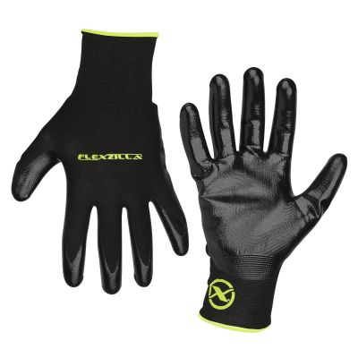 LEGGC100XL-6X image(0) - Flexzilla® Nitrile Dip Gloves, Black, 6-Pack, XL