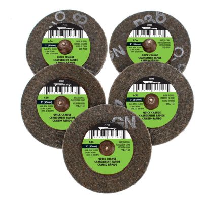 FOR71601 image(0) - Forney Industries Quick Change Sanding Disc, 36 Grit, 2 in (5-pack of Forney 71743)