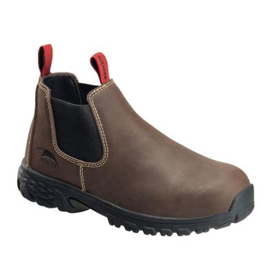 FSIA7160-6.5W image(0) - Avenger Work Boots Flight Romeo Series - Women's Mid Top Slip-On Boots - Aluminum Toe - IC|SD|SR - Brown/Black - Size: 6.5W