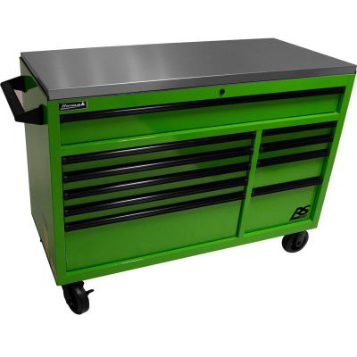 HOMLG04054014 image(0) - 54" RSPro Rolling Workstation w/Stainless Steel Top Worksurface-Lime Green