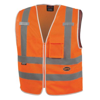 SRWV1025250U-3XL image(0) - Pioneer Pioneer - Mesh 8-Pocket Safety Vest - Hi-Vis Orange - Size 3XL