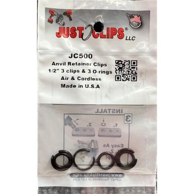 JSC500-12 image(0) - Just Clips 1/2 in. Drive Impact Wrench Anvil Retainer (Pack o