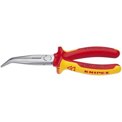 KNP2628200SBA image(0) - KNIPEX ANGLED LONG NOSE PLIERS W/CTR.-1,000V INSLTD