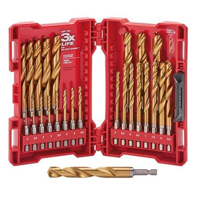 MLW48-89-4861 image(1) - 25-Piece Metric Titanium SHOCKWAVE Red Helix Drill Bit Kit