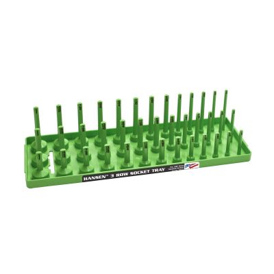 HNE38033 image(0) - Hansen Global 3/8" SAE 3-Row Socket Tray - Green