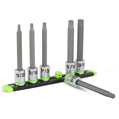 GETHBS6LS image(0) - Grip Edge Tools 6-PC 3/8'' Dr Long SAE RPT Hex Driver Set