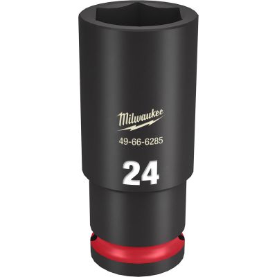 MLW49-66-6285 image(0) - Milwaukee Tool SHOCKWAVE Impact Duty 1/2"Drive 24MM Deep 6 Point Socket