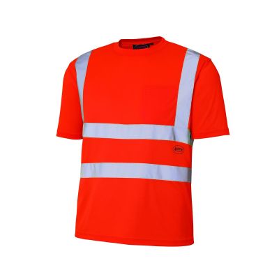 SRWV1054050U-M image(0) - Pioneer Pioneer - Birdseye Safety T-Shirt - Hi-Viz Orange - Size Medium