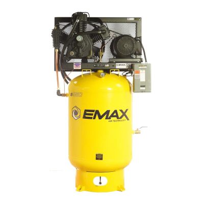EMXESP10V120Y1 image(0) - EMAX Industrial Plus 10 HP 1 PH 120 GALLON VERTICAL WITH AIR SILENCER-With 3CYL Pressure Lube Pump