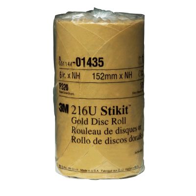 MMM1435 image(0) - 3M GOLD DISC ROLLS STIKIT P320G 6IN 175/ROLL