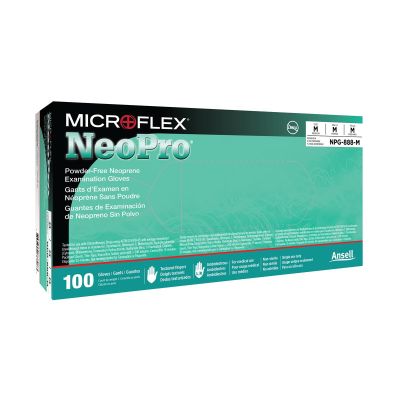 MFXNPG888L image(0) - Microflex NEOPRO NEOPRENE EXAM GLOVES L 100PK