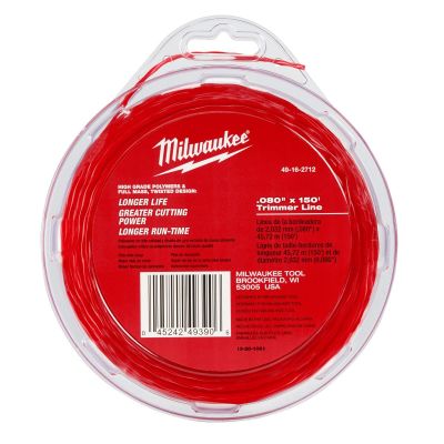 MLW49-16-2712 image(0) - Milwaukee Tool .080"X150 FT. BRUSH GRASS LANDSCAPING TRIMMER LINE