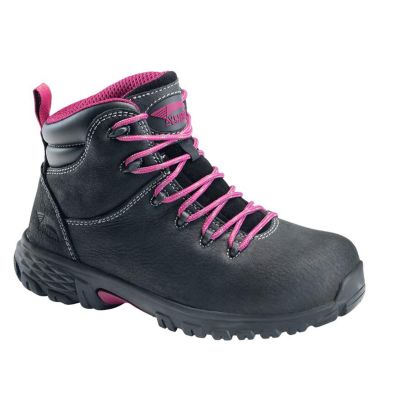 FSIA7472-5.5W image(0) - Avenger Work Boots Avenger Work Boots - Flight Series - Women's Boots - Aluminum Toe - IC|EH|SR - Black/Pink - Size: 5'5W