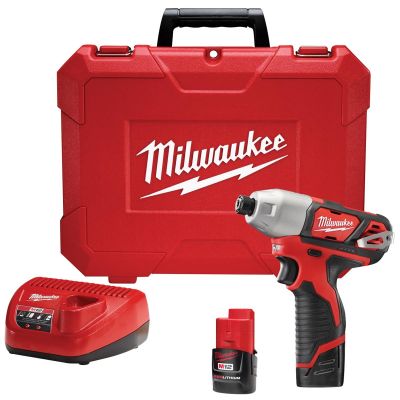 MLW2462-22 image(0) - Milwaukee Tool M12 1/4"  Hex Impact Driver Kit