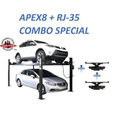 ATEATTD-APEX8-COMBO-FPD image(0) - Atlas Equipment ALI Certified APEX 8 4 Post Lift + RJ35 Sliding Jacks Combo