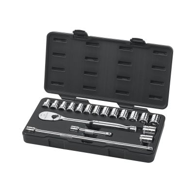 KDT80708 image(0) - GearWrench 18PC 1/2" DRIVE METRIC SOCKET SET