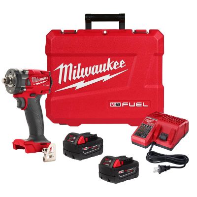 MLW2855-22R image(0) - Milwaukee Tool M18 FUEL 1/2 " Compact Impact Wrench w/ Friction Ring Kit