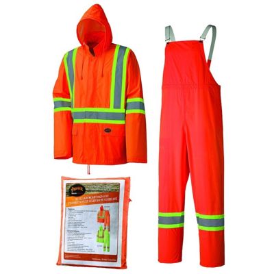 SRWV1080150U-3XL image(0) - Pioneer Pioneer - Lightweight Hi-Vis Safety Rainsuit - Hi-Viz Orange - Size 3XL