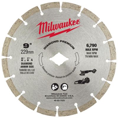 MLW49-93-7025 image(0) - Milwaukee Tool 9" Diamond Premium Segmented Cutting Blade